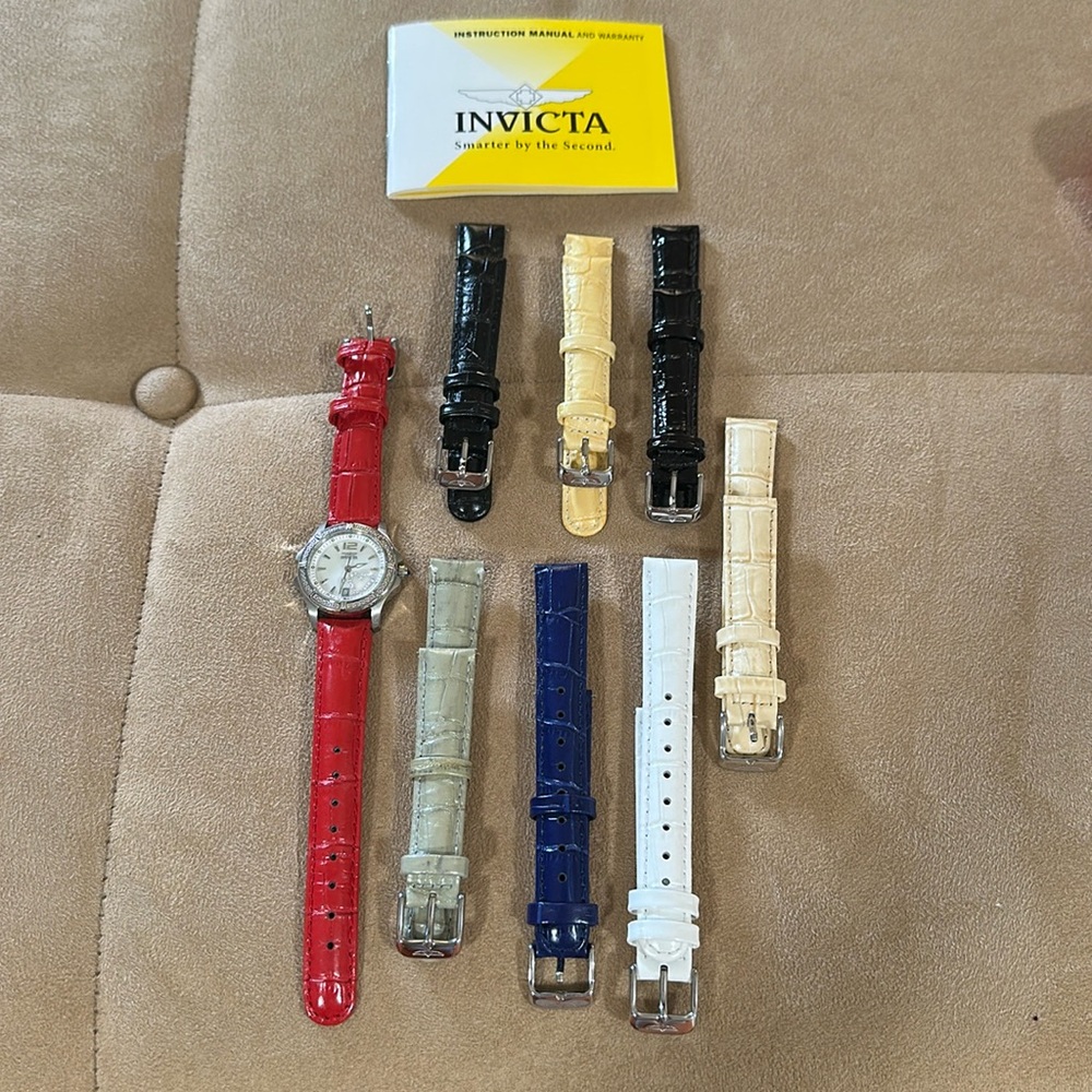 INVICTA Watch Set 8 Genuine Leather Interchangeable Watch Bands unworn